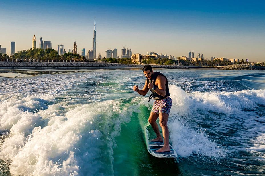 burj khalifa, wakesurfing, jumeirah watersports